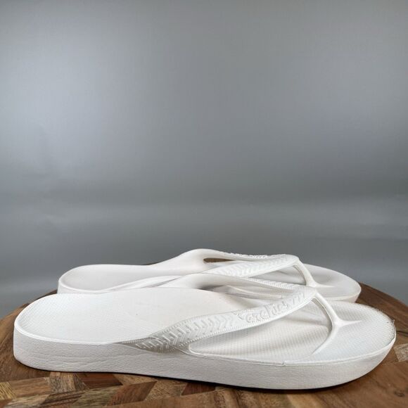 Archies Arch Support Flip Flops White Men's Size 9 High Arch Thong Sandal - Picture 1 of 6